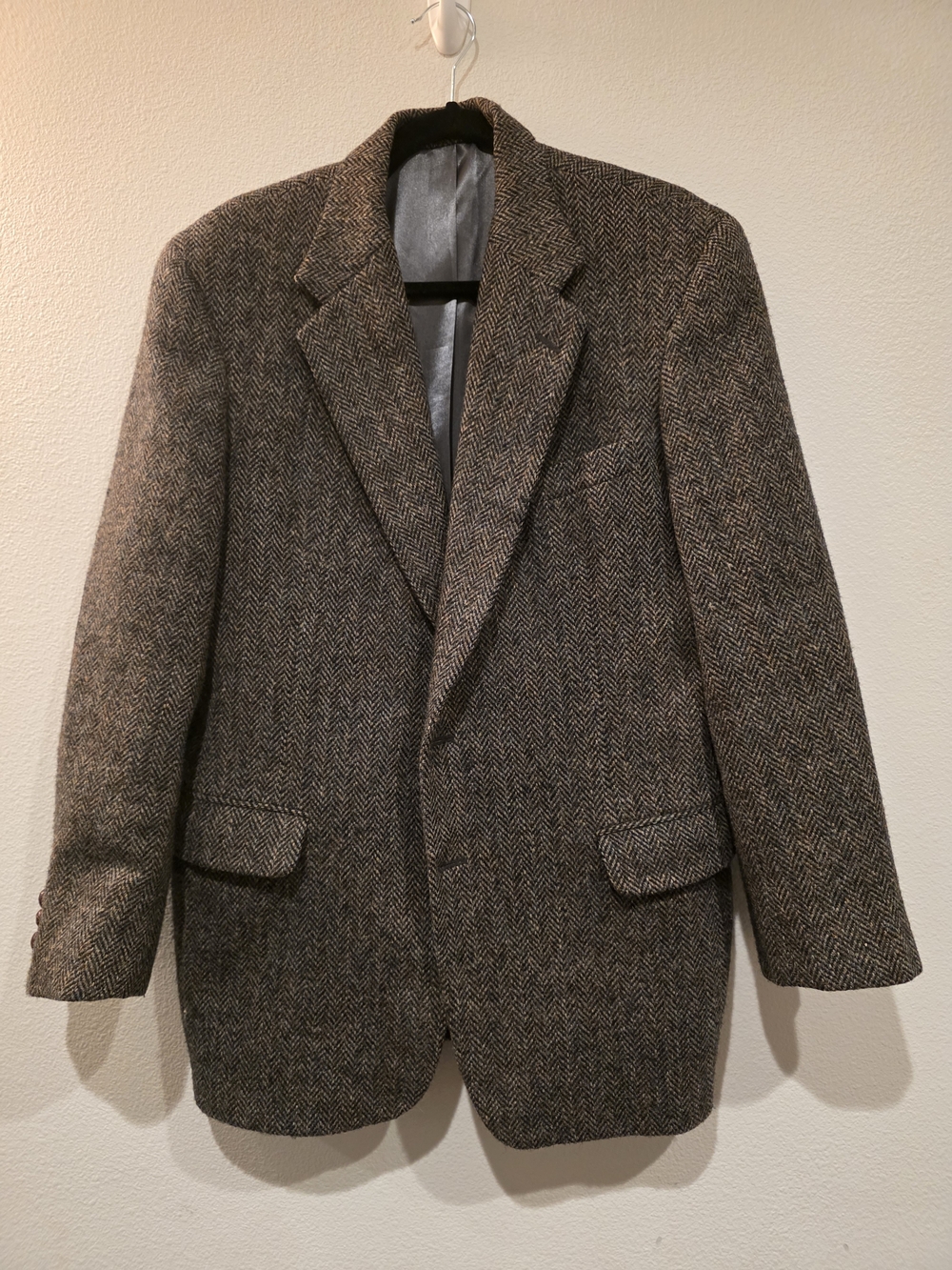 Harris Tweed Men's Herringbone 100% Wool Blazer - Brown